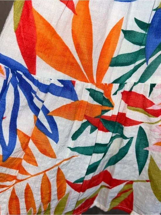 Illa Illa Tropical Leaf Print Spaghetti Strap Mini Sundress Sz S - Picture 6 of 13